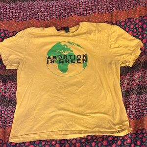 Yellow T-Shirt with Green Earth Graphic